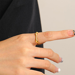 Anillo geométrico cuadrado minimalista de acero inoxidable 304 para mujer&nbsp;LK6099-2