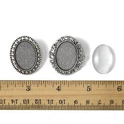 10 шт. 2 стиля винтажной броши из сплава с кабошоном и безелем FIND-FS0004-64