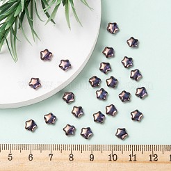 チェコガラスビーズ  スター  ロージーブラウン  6x6x3mm  穴：0.8mm  約680個/袋  正味重量：95~100g /袋&nbsp;GLAA-L025-E06