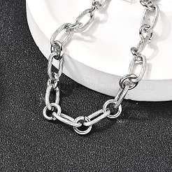Браслеты из нержавеющей стали 304 с цепочкой для женщин и мужчин BJEW-A050-01P