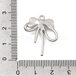 合金ペンダント  リボン結びチャーム  プラチナ  25x21x4mm  穴：1.6mm&nbsp;PALLOY-B016-01A-P