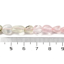 Нити бусин из натурального пренита и розового кварца G-L610-B09-01