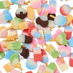 60 шт. 6 стильных кабошона из смолы с декодированием&nbsp;RESI-TA0001-36