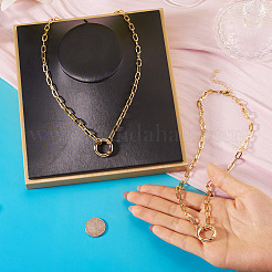 2 collier en chaîne avec trombone en laiton&nbsp;NJEW-TAC0046