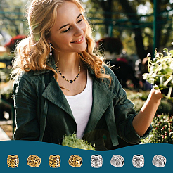 200 шт. 2 цвета бусины из сплава в тибетском стиле TIBEB-PH0005-22