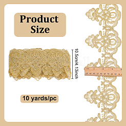 10 ярд полиэфирной цветочной кружевной ленты&nbsp;OCOR-WH0101-186