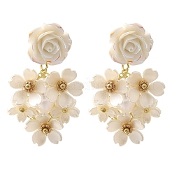 Серьги-гвоздики из сплава и 925 стерлингового серебра и акрила&nbsp;EJEW-Q013-08A