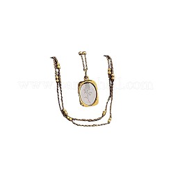 Прямоугольник с розой 304 нержавеющая сталь кулон ожерелья для женщин&nbsp;FS-WG9AB29-01