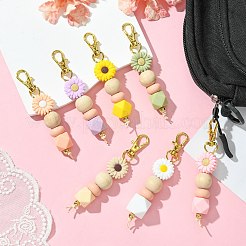 Силиконовые круглые цветочные бусины HJEW-CJ00033