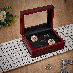 Прямоугольные деревянные коробки для демонстрации чемпионских колец с 5 слотом CON-WH0092-76B