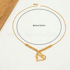 Valentinstag-Halsketten mit herzförmigem Anhänger aus Messing und Schleife für Damen&nbsp;ZN9664