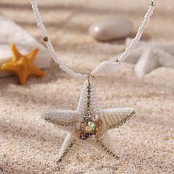 Ракушка в виде морской звезды с подвеской из стразов&nbsp;FS-WGEED08-02