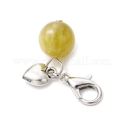 Круглые подвески из искусственной смолы с имитацией кошачьего глаза&nbsp;HJEW-JM03047-01