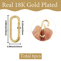 6 шт. латунные пружинные кольца-затворы KK-SC0006-35