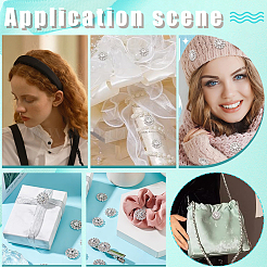 12 шт. броши из сплава цветов со стразами для одежды JEWB-WH0020-073S