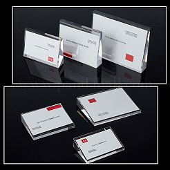 Настольный прямоугольный акриловый держатель для визиток AJEW-WH0650-89C