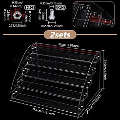 2 шт. 5-х уровневые акриловые подставки для ювелирных изделий&nbsp;ODIS-UN0001-24A