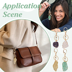 4шт натуральный драгоценный камень брелок KEYC-FG00004