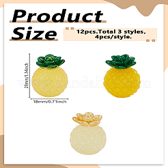 12 шт. 3-х цветные украшения из смолы в виде ананаса&nbsp;DJEW-LP0001-22
