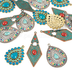 15 pz 3 stili in lega di stile tibetano con pendenti in acrilico&nbsp;FIND-TA0010-20