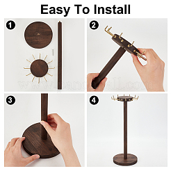 Органайзер для ювелирных изделий из круглого дерева NDIS-WH0017-05