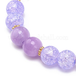Pulsera elástica con cuentas de jade amarillo natural y cuarzo craquelado sintético&nbsp;BJEW-JB08527