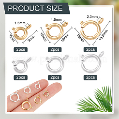 12 шт. 6 стильных экологичных латунных пружинных застежек KK-BC0009-41