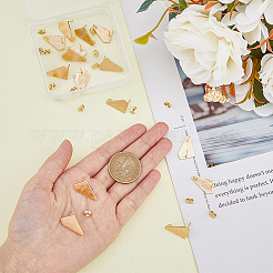 16 шт. многоугольная латунная фурнитура для сережек-гвоздиков&nbsp;KK-FH0006-79