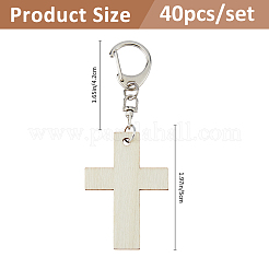 40 Stück Kreuz-Anhänger aus Holz&nbsp;HJEW-FH00266