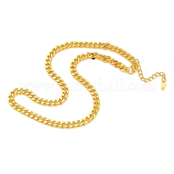 Collares de cadena de eslabones cubanos de acero inoxidable 304 para mujeres y hombres.&nbsp;NJEW-G161-02G