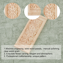 Applique onlay sculpté en bois de caoutchouc&nbsp;AJEW-WH0165-98B
