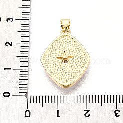 Латунные микропаве прозрачные подвески с фианитом KK-N268-21G