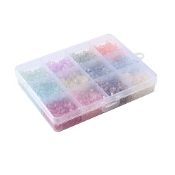 2400 шт. 12-х цветные матовые стеклянные бусины FGLA-FS0001-02