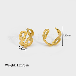 Серьги-каффы из нержавеющей стали в форме буквы С&nbsp;HW4701-4