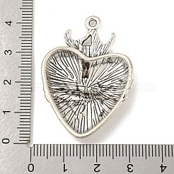 合金のチベット風チャーム  ハートテーマのチャーム  アンティークシルバー  42x29.5x4mm  穴：2mm&nbsp;TIBE-L013-08AS-06
