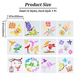 2 ensemble de 2 modèles de pochoirs de peinture à dessin creux en plastique pour animaux de compagnie&nbsp;DIY-GF0007-27