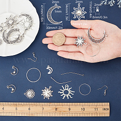 Kit de fabrication de boucles d'oreilles pendantes soleil et étoile&nbsp;DIY-SC0018-26