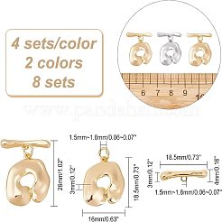 8 комплект двухцветных латунных застежек-тоглов KK-CA0003-26