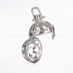 Латунные подвески с ажурной резьбой KK-P005-18P-NR