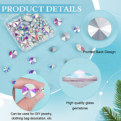 120 шт. 6 стильных стеклянных кабошона со стразами FIND-FG0004-01