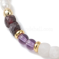 Браслеты из натуральных смешанных драгоценных камней для женщин&nbsp;BJEW-JB13316-01