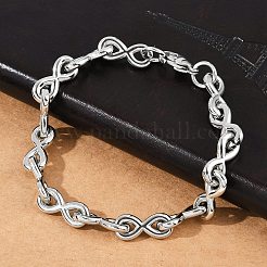 Браслеты из нержавеющей стали 304 с бесконечными звеньями для женщин и мужчин BJEW-F488-53D-P