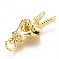Кулоны из латуни с микропейвом и прозрачным кубическим цирконием ZIRC-Z008-32G