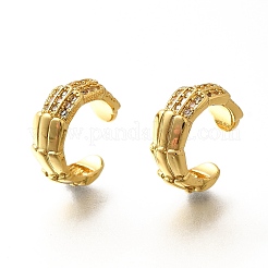 Orecchini a polsino in zircone chiaro con micro pavè di ottone&nbsp;EJEW-Z085-02G
