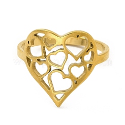 Ionenplattierung (IP) 201 Edelstahl-Fingerringe&nbsp;RJEW-G278-37G