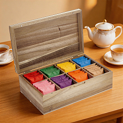 Aufbewahrungsbox aus Holz mit einem Fach&nbsp;CON-WH0133-011
