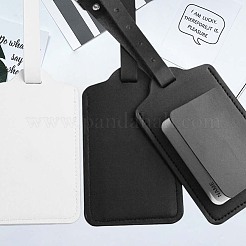 カットホロー 4個 PUレザー ラゲッジタグ  鉄のクラスプ付  旅行IDラベル  スーツケース名札  ホワイト  111x70mm&nbsp;OFST-CL0001-01B-04