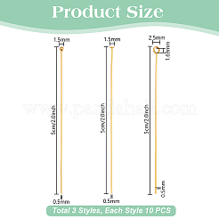 30 шт. 3 стиля 925 серебряные булавки для головок и глаз&nbsp;STER-PH0003-30