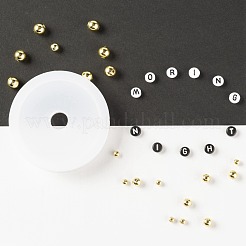 DIYジュエリーセット作り  アクリル＆メッキアクリルビーズと弾性クリスタルスレッド付きブレスレット  文字L  ミックスカラー  1600個/セット&nbsp;DIY-LS0002-74
