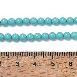 Brins de perles rondes synthétiques taiwan turquoise&nbsp;G-A130-4mm-L08